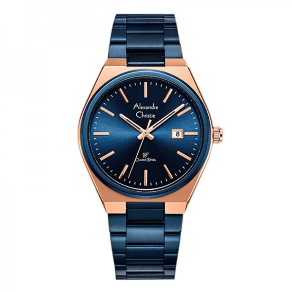 Alexandre Christie AC 8713 Rosegold Blue Man MDFURBU Alexandre Christie AC 8713 Rosegold Blue Man MDFURBU